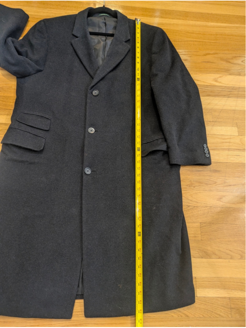 LAUREN Ralph Lauren Black Wool Blend Coat Size 42 44 Large - Picture 10 of 13